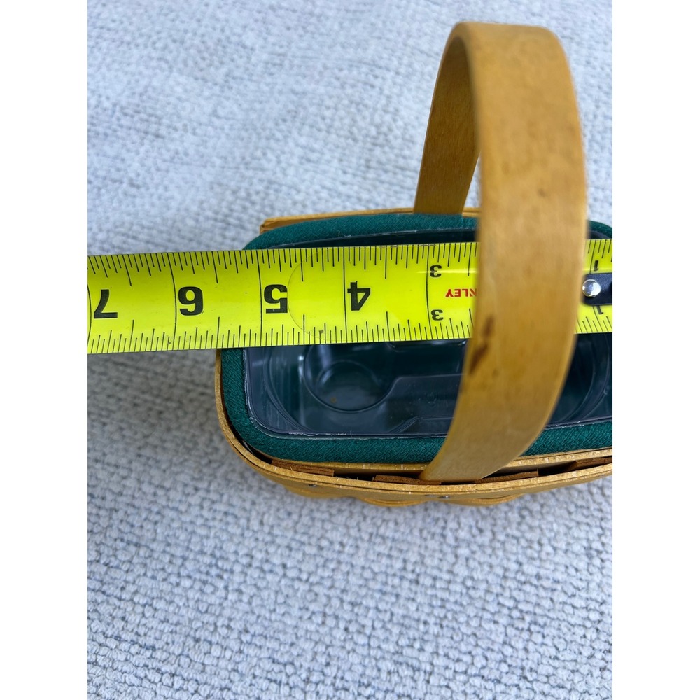 Longaberger 2002 Handwoven Miniature Basket Green‎ Liner Plastic Protector USA - Picture 5 of 7
